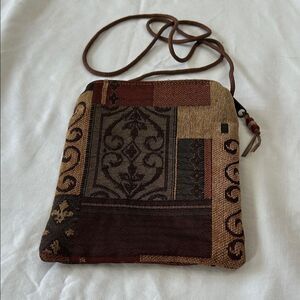 Elegant Tapestry Crossbody Bag in Earthy Tones by Sandyhall